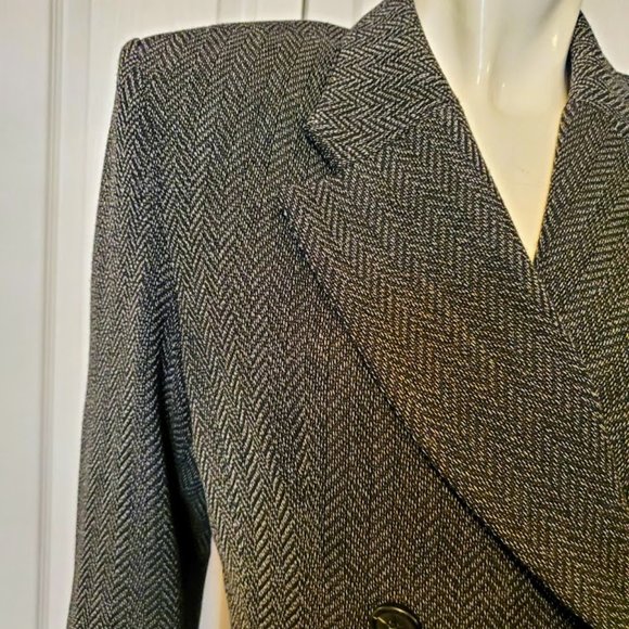 Louben Herringbone Double Breasted Blazer - Picture 4 of 13